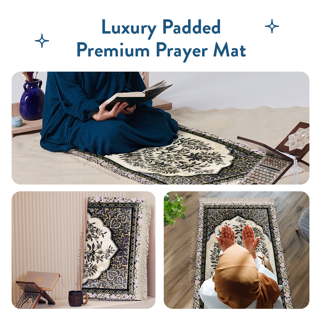 Adult Premium Padded Prayer Mat | Vintage Botanical Design