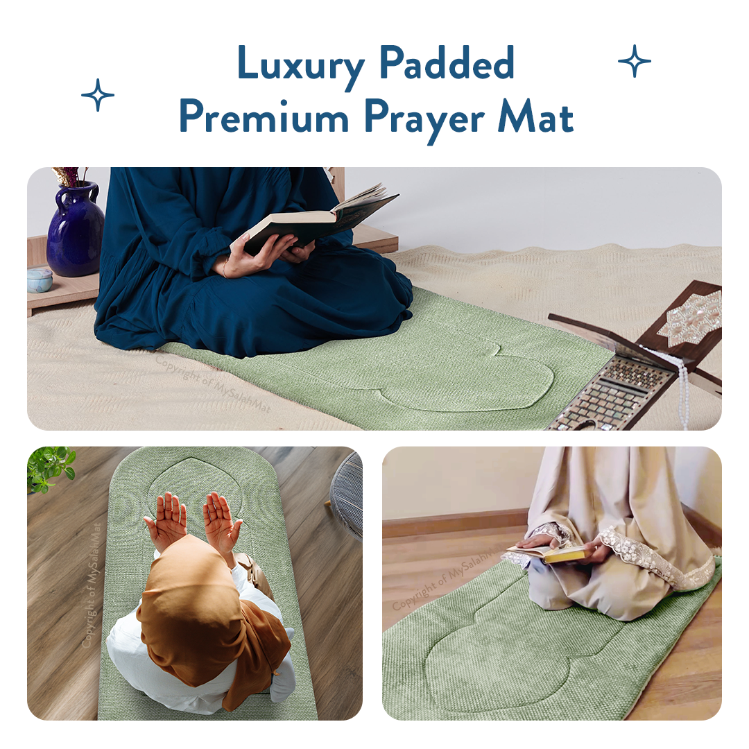 Premium Luxury Sage Arch Padded Prayer Mat