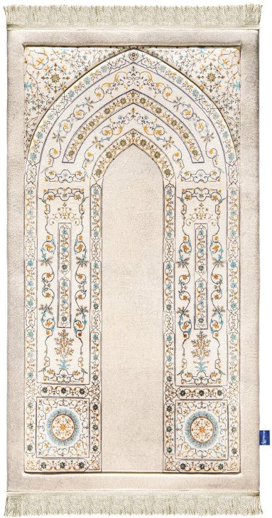 Adult Premium Padded Prayer Mat | Antique Indian Arch Design