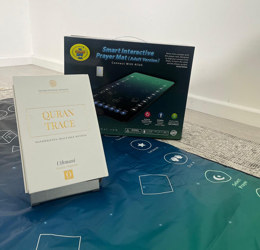 Interactive Prayer Mat & Quran Trace Bundle | Perfect for Adults and Revert Muslims | Strengthen Your Salah & Quran Connection