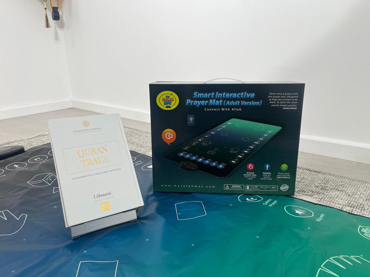 Interactive Prayer Mat & Quran Trace Bundle | Perfect for Adults and Revert Muslims | Strengthen Your Salah & Quran Connection