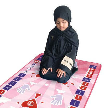 My Salah Mat Smart Interactive Kids Prayer Mat | Pink Version with Salah Translation