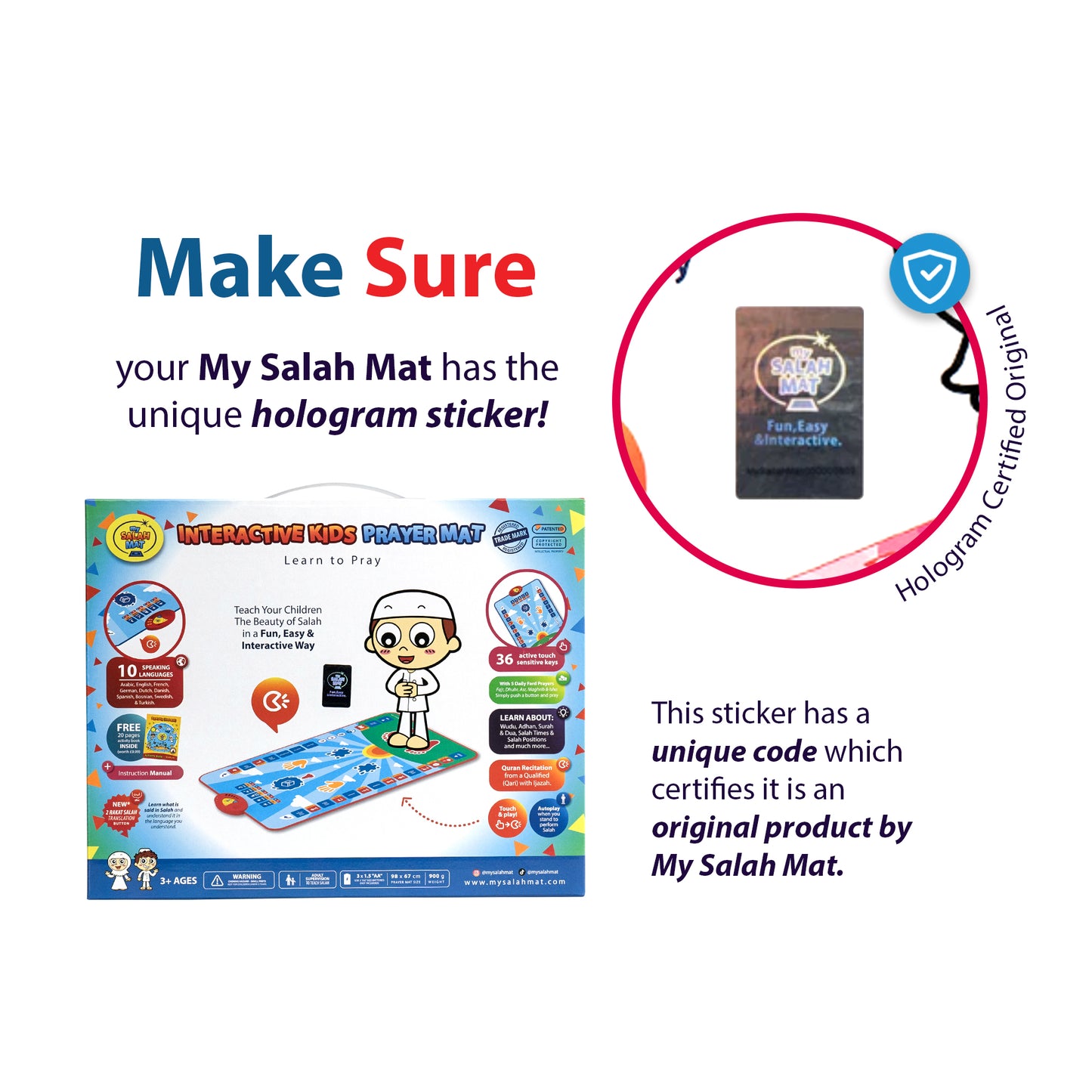 My Salah Mat Smart Interactive Kids Prayer Mat | With Salah Translation
