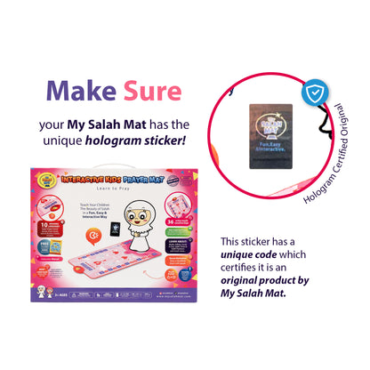 My Salah Mat Smart Interactive Kids Prayer Mat | Pink Version with Salah Translation