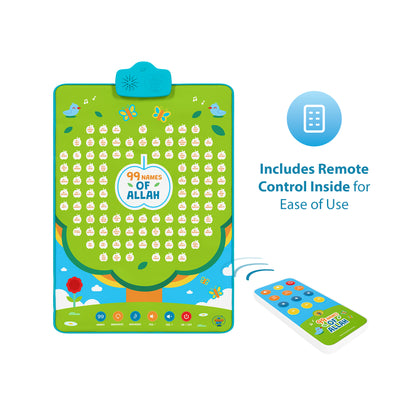 Interactive 99 Names of Allah Wall Art | Touch-Sensitive & Remote-Controlled