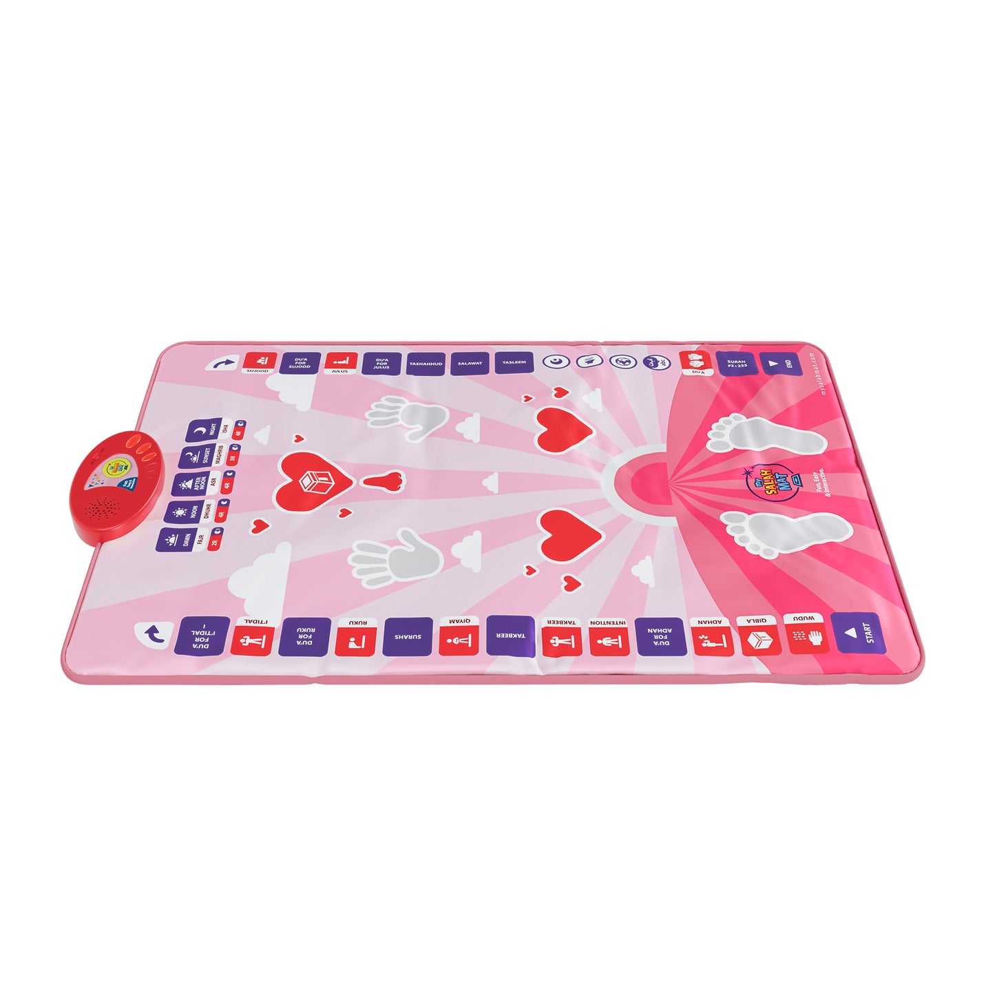 My Salah Mat Smart Interactive Kids Prayer Mat | Pink Version with Salah Translation