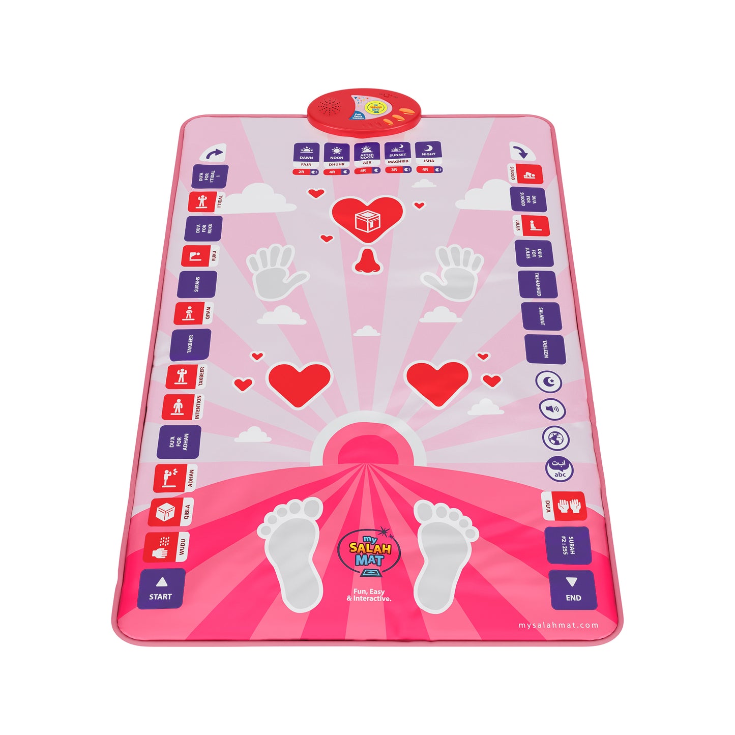 My Salah Mat Smart Interactive Kids Prayer Mat | Pink Version with Salah Translation