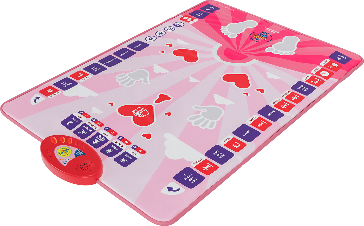 My Salah Mat Smart Interactive Kids Prayer Mat | Pink Version with Salah Translation