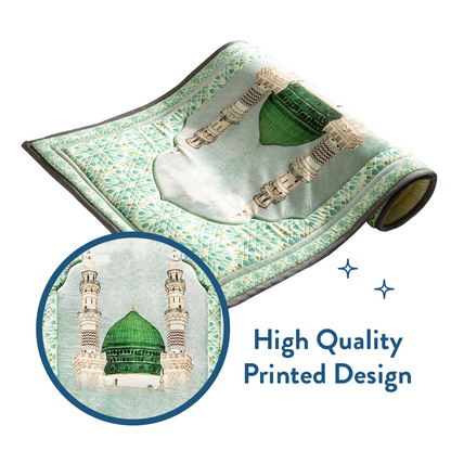 Adult Padded Prayer Mat Masjid An-Nabawi Design | Urban Rugs UK