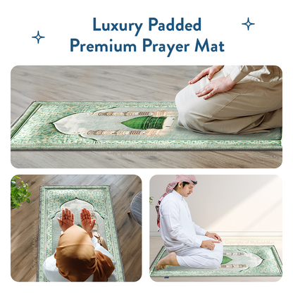 Adult Padded Prayer Mat Masjid An-Nabawi Design | Urban Rugs UK