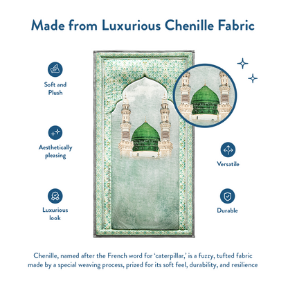 Adult Padded Prayer Mat Masjid An-Nabawi Design | Urban Rugs UK