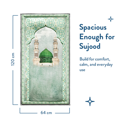 Adult Padded Prayer Mat Masjid An-Nabawi Design | Urban Rugs UK