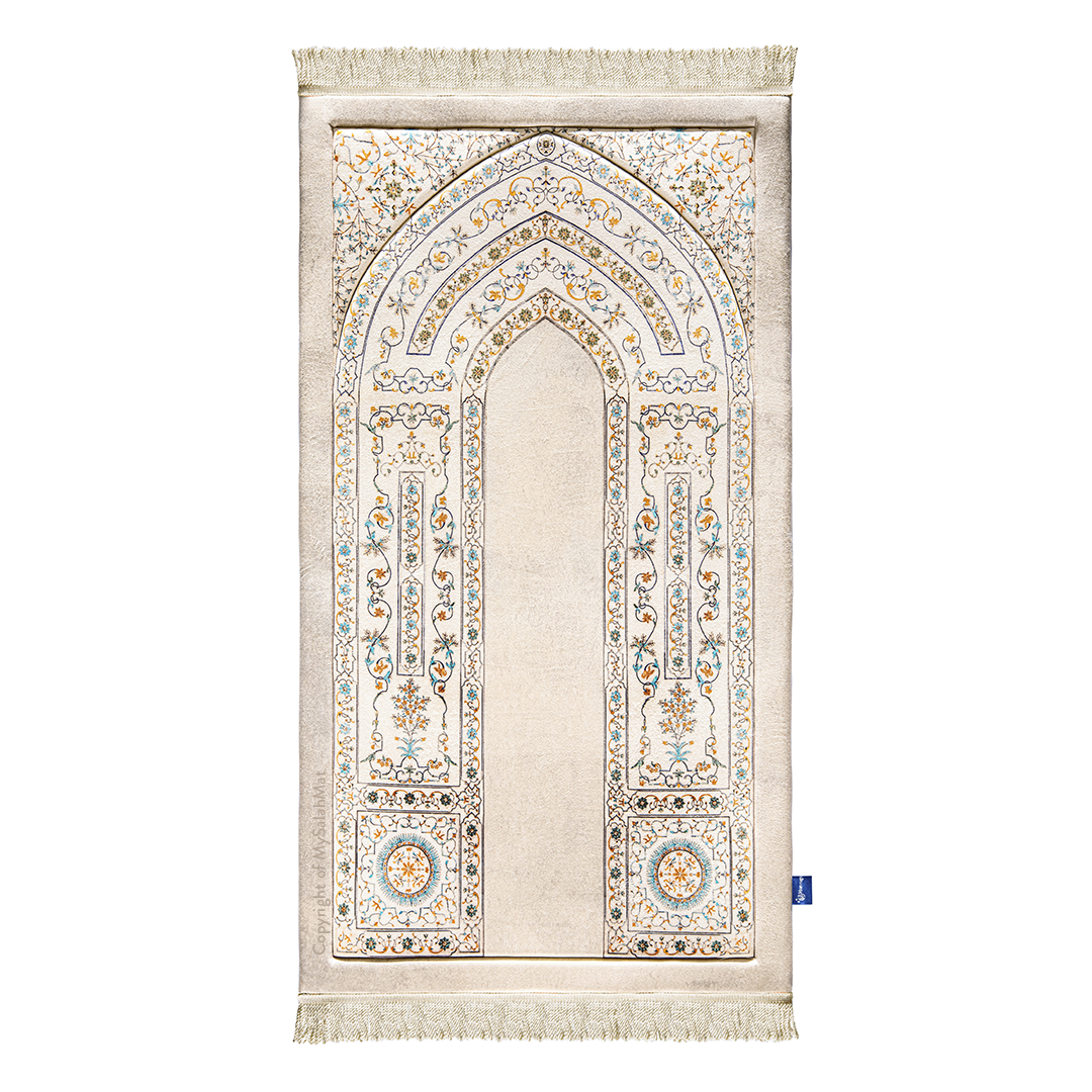 Adult Premium Padded Prayer Mat | Antique Indian Arch Design