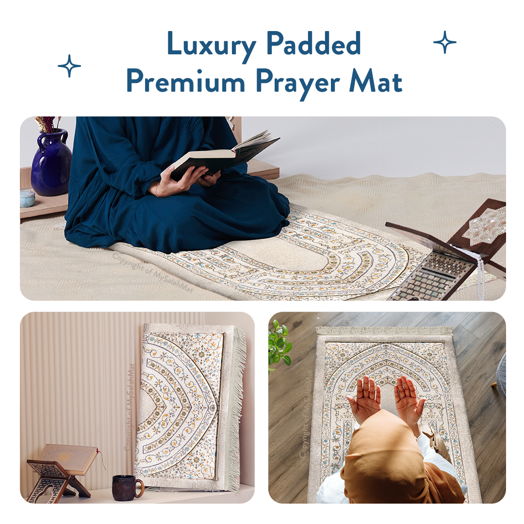 Adult Premium Padded Prayer Mat | Antique Indian Arch Design