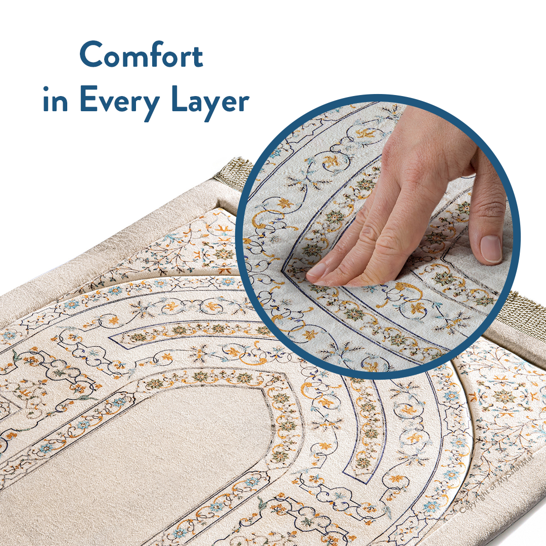 Adult Premium Padded Prayer Mat | Antique Indian Arch Design