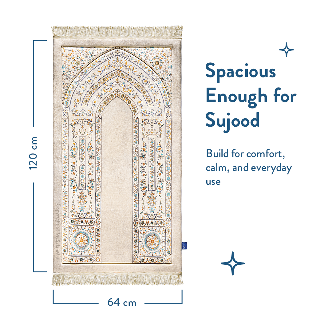 Adult Premium Padded Prayer Mat | Antique Indian Arch Design