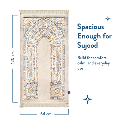 Adult Premium Padded Prayer Mat | Antique Indian Arch Design