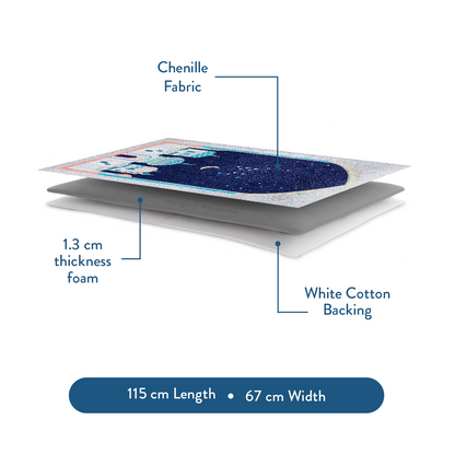Adult Padded Prayer Mat | Blue Crescent Moon Design