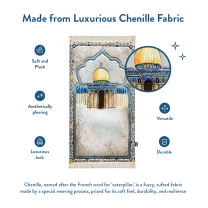 Adult Premium Padded Prayer Mat with Dome of the Rock Design | Urban Rugs UK