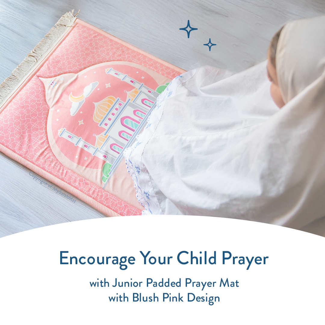 Kids Premium Padded Prayer Mat | Blush Pink Arch Design