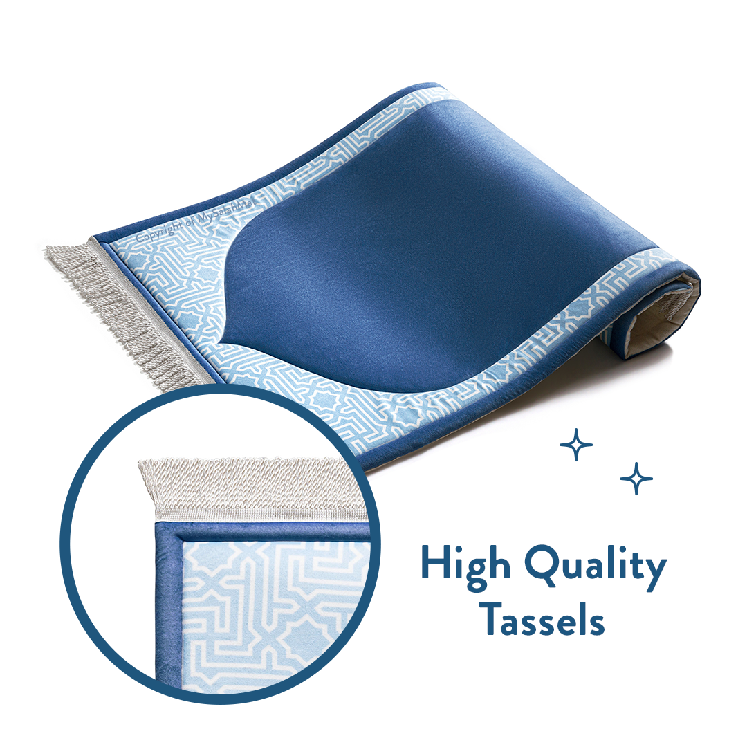 Kids Premium Padded Prayer Mat | Classic Blue Arch Design