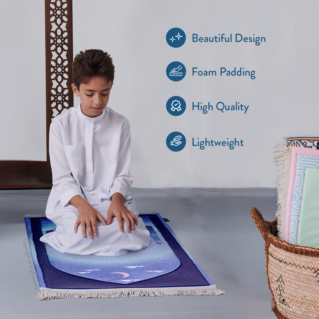 Kids Premium Padded Prayer Mat | Twilight Masjid Design