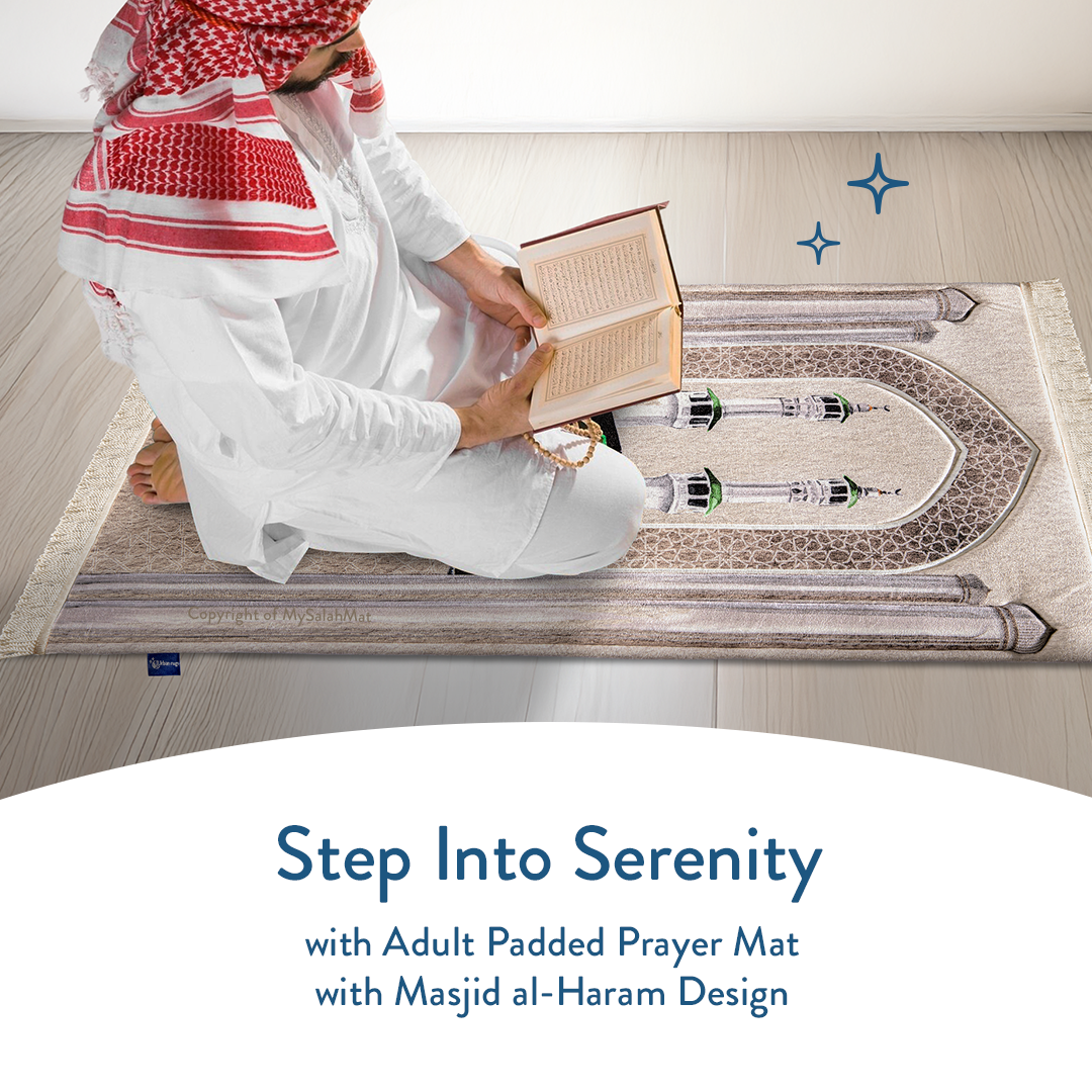 Adult Premium Padded Prayer Mat | Masjid al-Haram Design