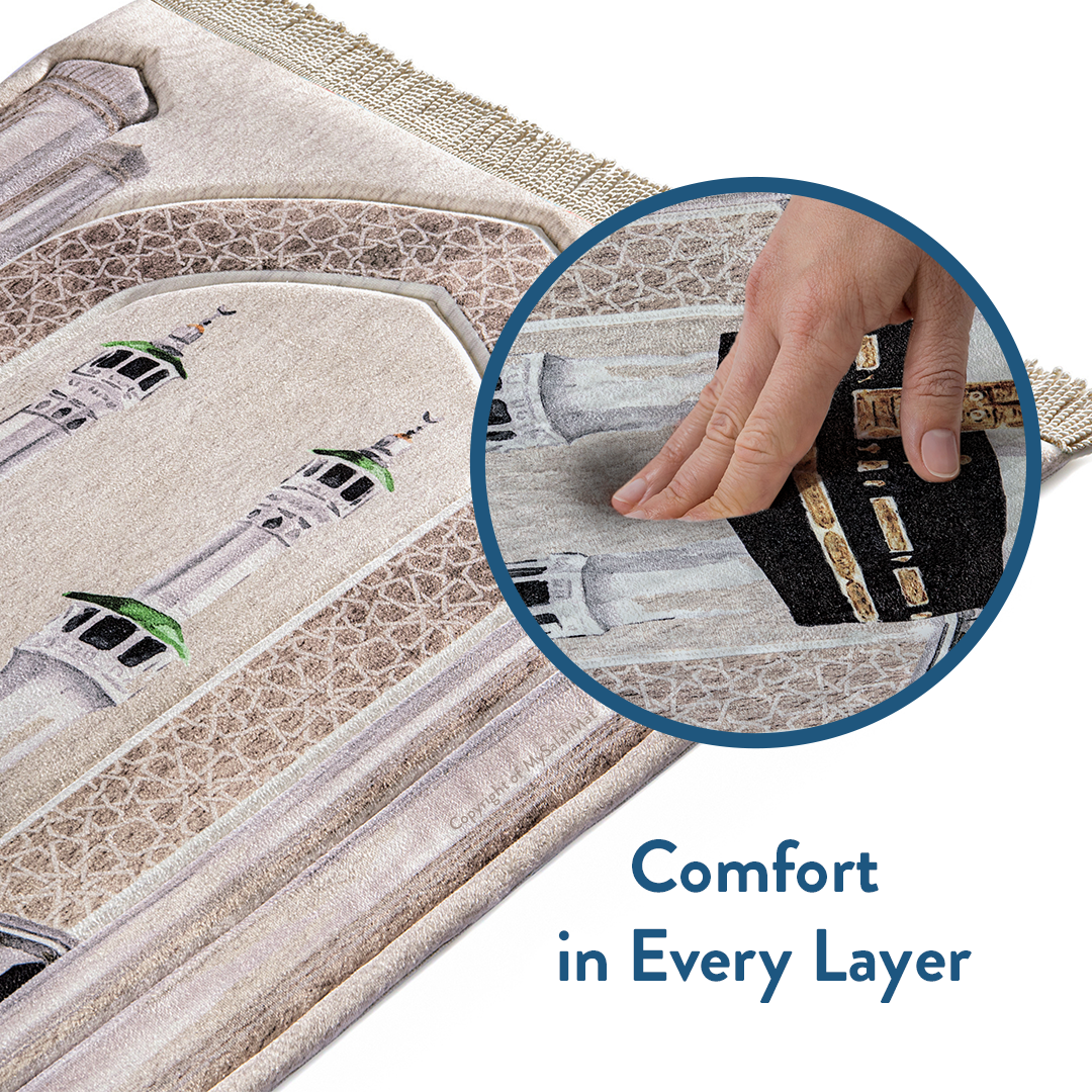 Adult Premium Padded Prayer Mat | Masjid al-Haram Design