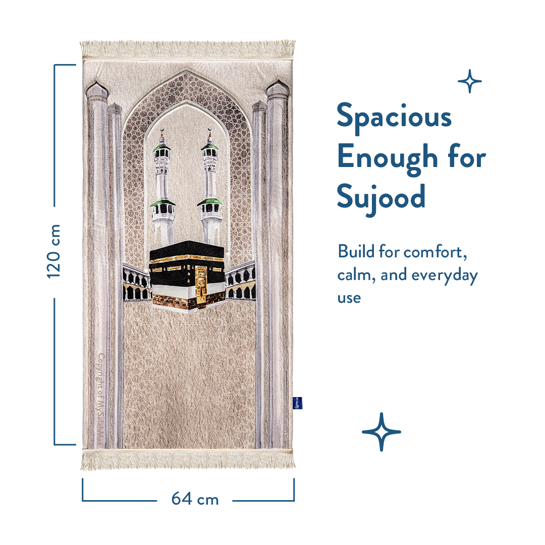 Adult Premium Padded Prayer Mat | Masjid al-Haram Design