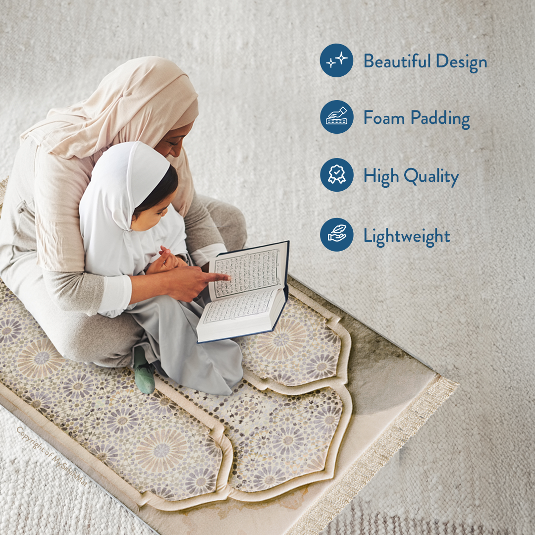 Adult Premium Padded Prayer Mat | Moroccan Mosaic Design