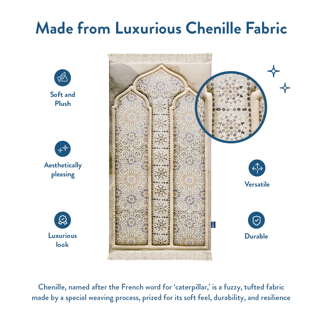 Adult Premium Padded Prayer Mat | Moroccan Mosaic Design