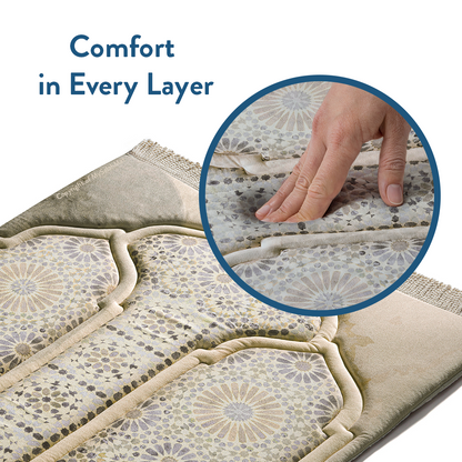 Adult Premium Padded Prayer Mat | Moroccan Mosaic Design