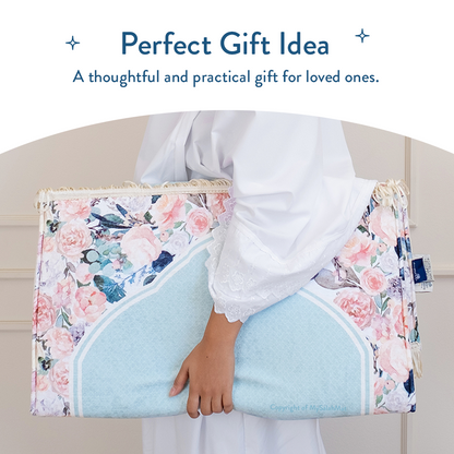Adult Padded Prayer Mat | Soft Mint Floral Design