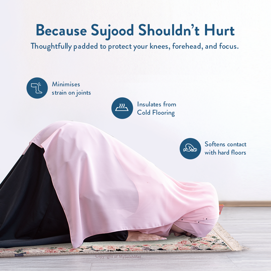 Adult Padded Prayer Mat | Soft Mint Floral Design