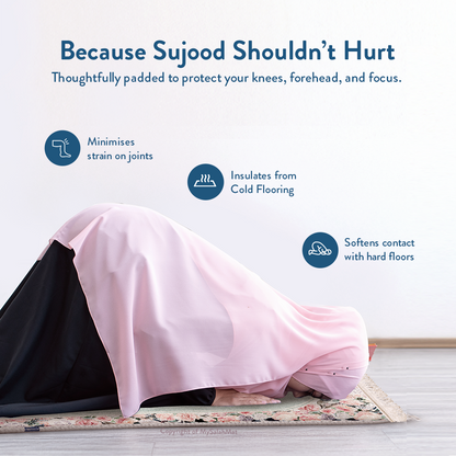 Adult Padded Prayer Mat | Soft Mint Floral Design