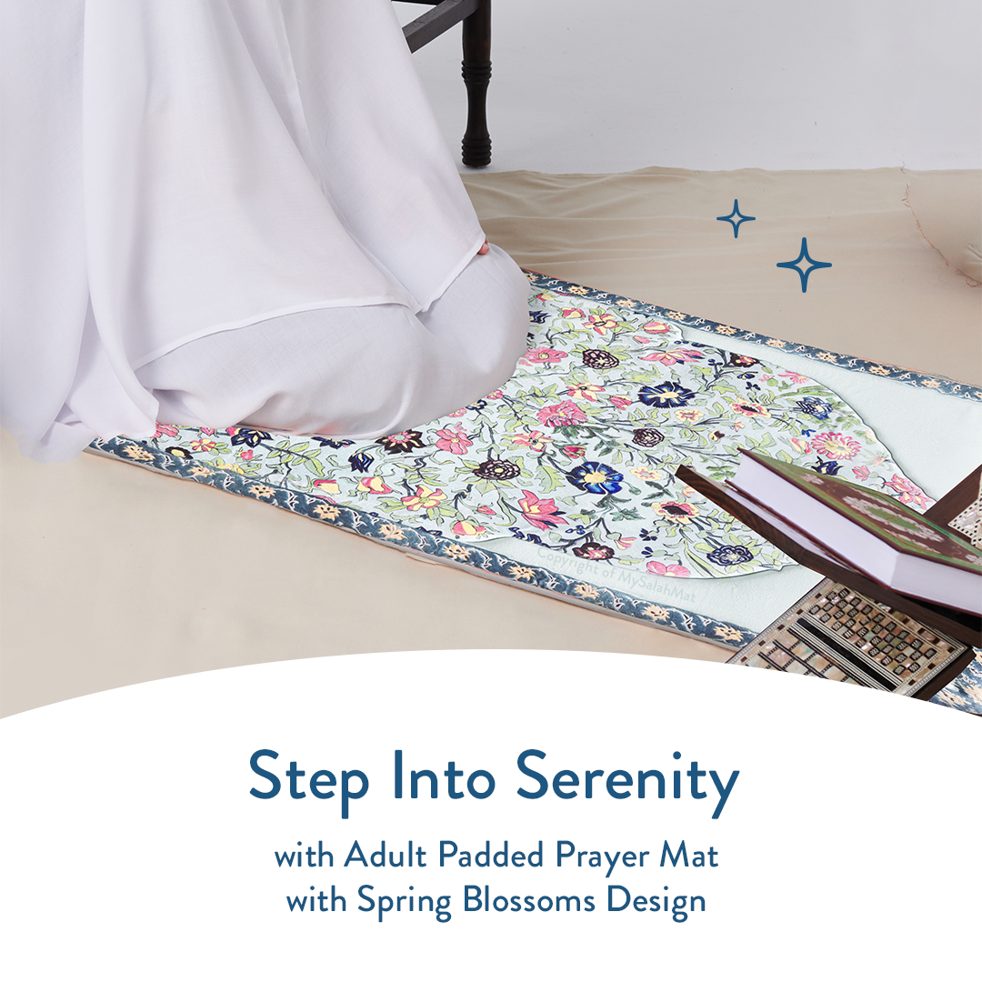 Adult Premium Padded Prayer Mat | Spring Blossoms Design