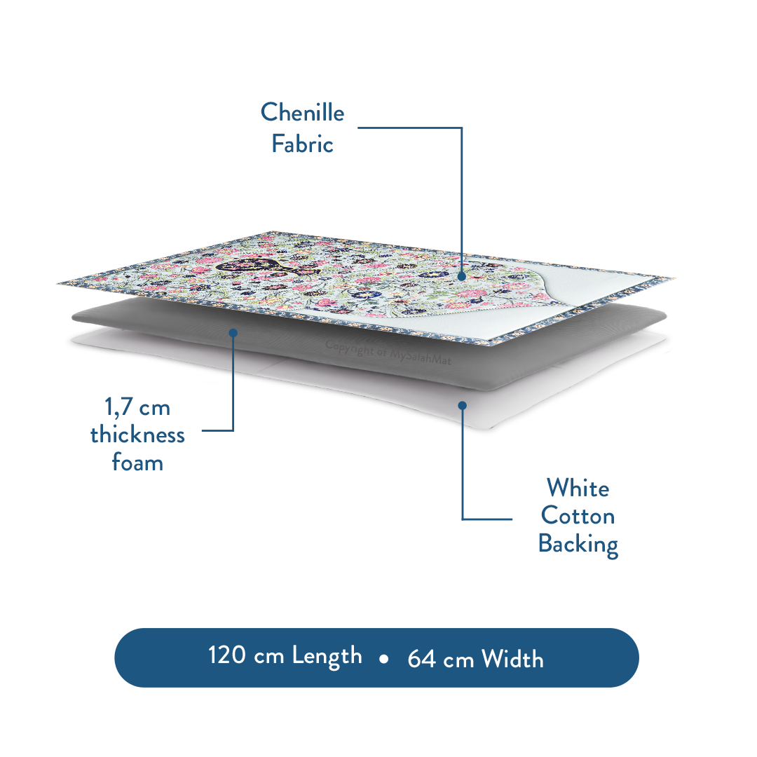 Adult Premium Padded Prayer Mat | Spring Blossoms Design