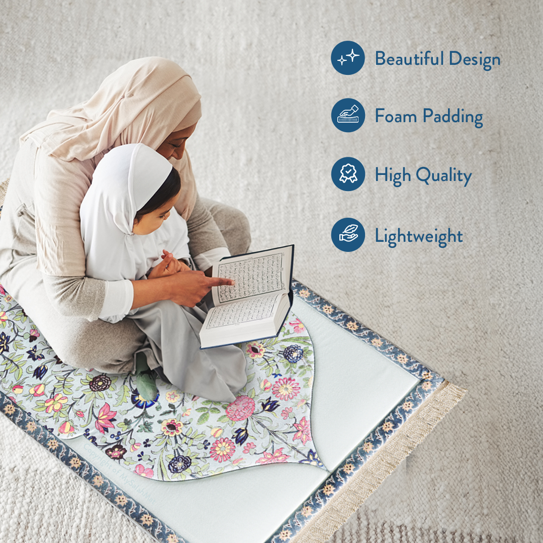Adult Premium Padded Prayer Mat | Spring Blossoms Design