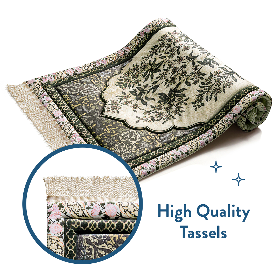 Adult Premium Padded Prayer Mat | Vintage Botanical Design