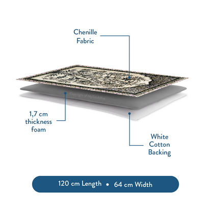 Adult Premium Padded Prayer Mat | Vintage Botanical Design