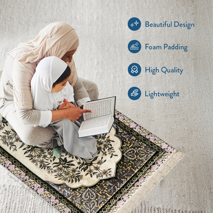 Adult Premium Padded Prayer Mat | Vintage Botanical Design