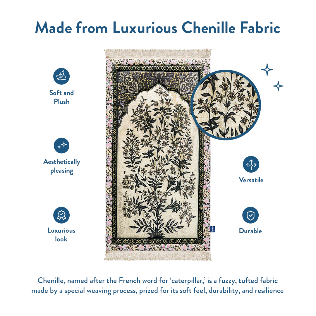 Adult Premium Padded Prayer Mat | Vintage Botanical Design