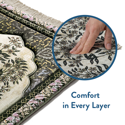 Adult Premium Padded Prayer Mat | Vintage Botanical Design