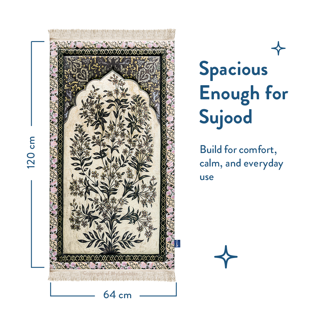 Adult Premium Padded Prayer Mat | Vintage Botanical Design