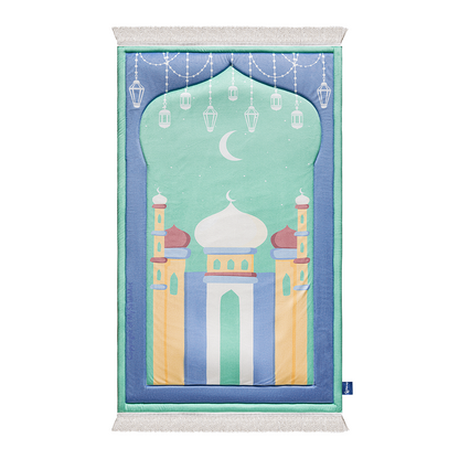 Aqua Mosque Design Kids Prayer Mat 