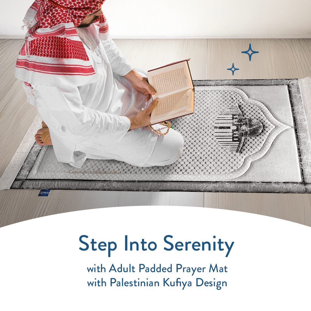 Kufiya Inspired Premium Padded Prayer Mat