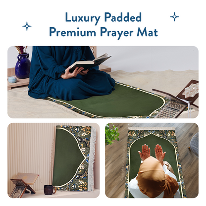 Adult Padded Prayer Mat with Madinah Elegance Design | Urban Rugs UK