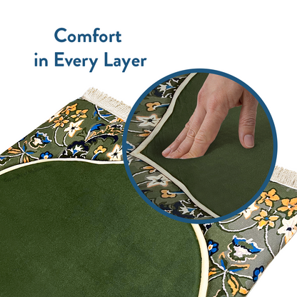 Adult Padded Prayer Mat with Madinah Elegance Design | Urban Rugs UK