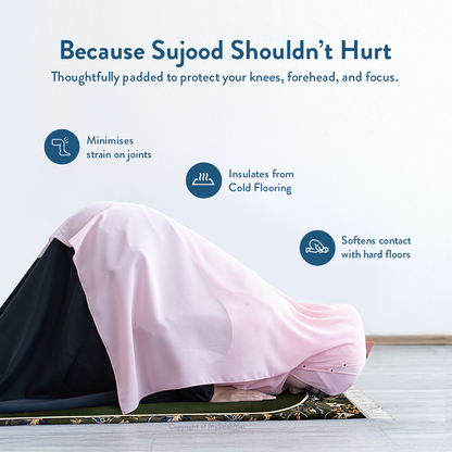 Adult Padded Prayer Mat with Madinah Elegance Design | Urban Rugs UK