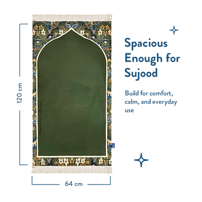 Adult Padded Prayer Mat with Madinah Elegance Design | Urban Rugs UK